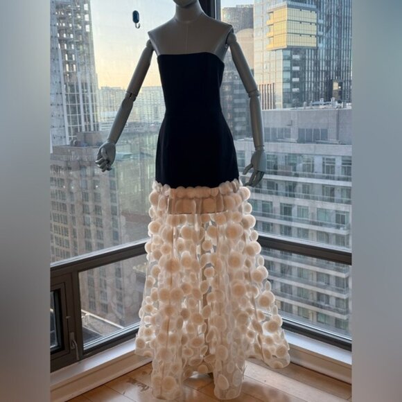 🆕 BRONX & BANCO 🧿 NWOT Harper Strapless Beige and Black Gown, Sz L US 8 - Picture 5 of 14